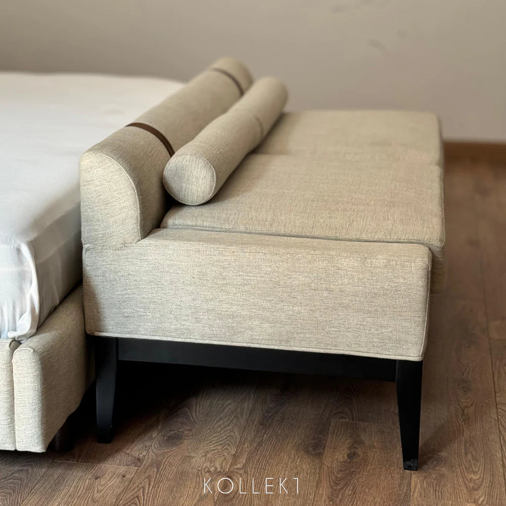 Linen Rolltop Bench