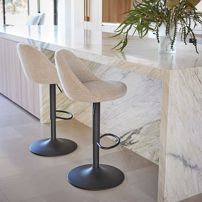 Textured Scoop Bar Stool