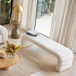 Polar White Bench Ottoman