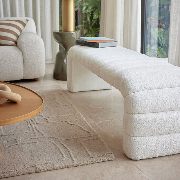 Polar White Bench Ottoman