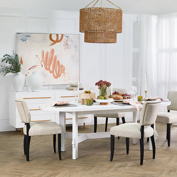 Bristol High-Back Linen Dining Chair