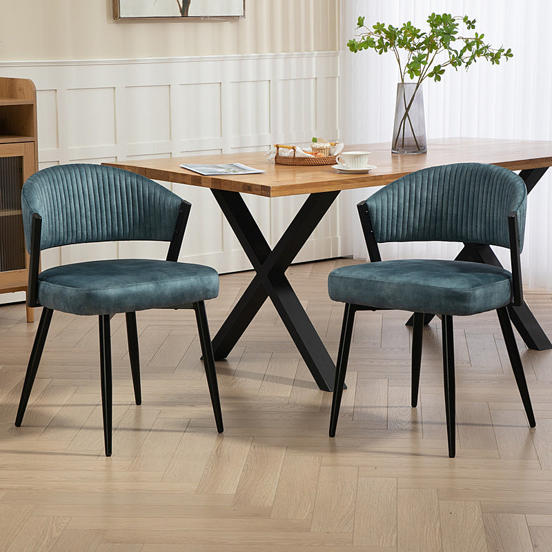 Ocean Teal Pleated Barrel Chair
