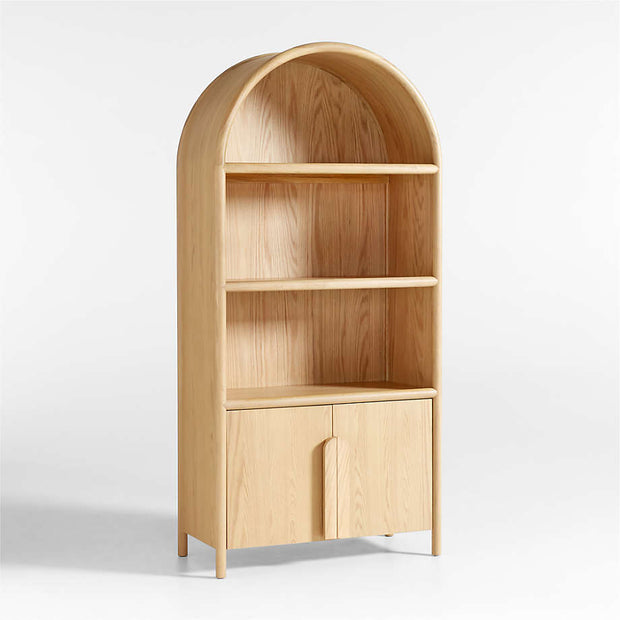 Curved Oak Tower Shelf