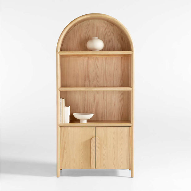 Curved Oak Tower Shelf