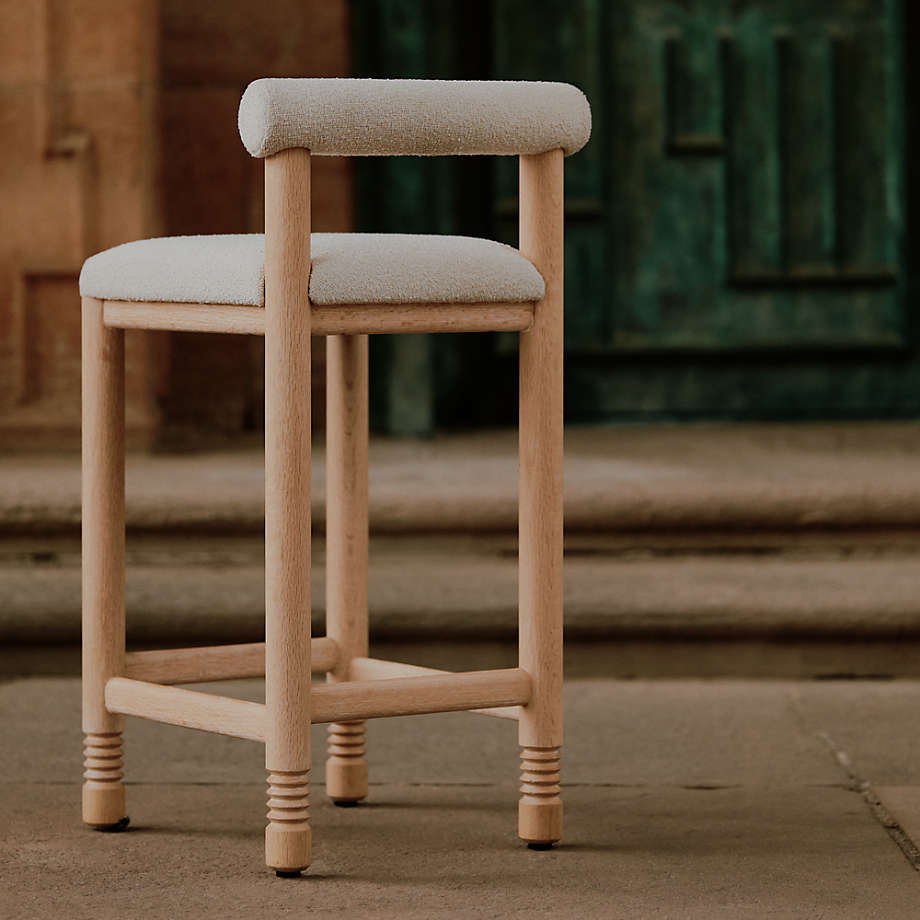 Sand Upholstered Stool