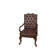 Chancellor Button-Tufted Wooden Arm Chair