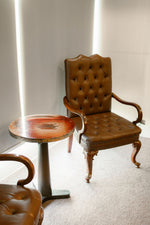 Chancellor Button-Tufted Wooden Arm Chair