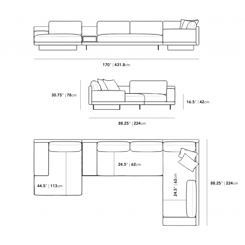Glacier Plush Sectional