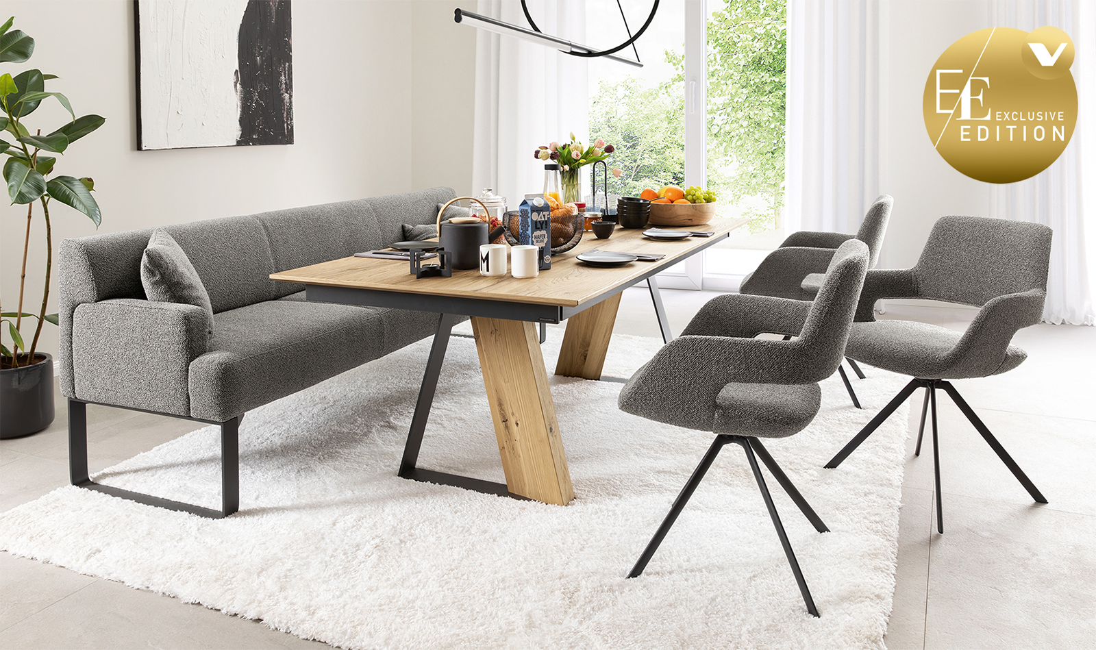 Auburn Channel Tufted Dining Bench