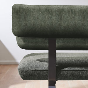 Brick Leatherette Corner Bench