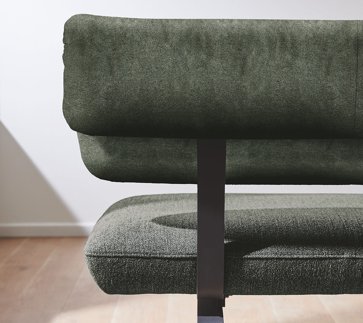 Brick Leatherette Corner Bench