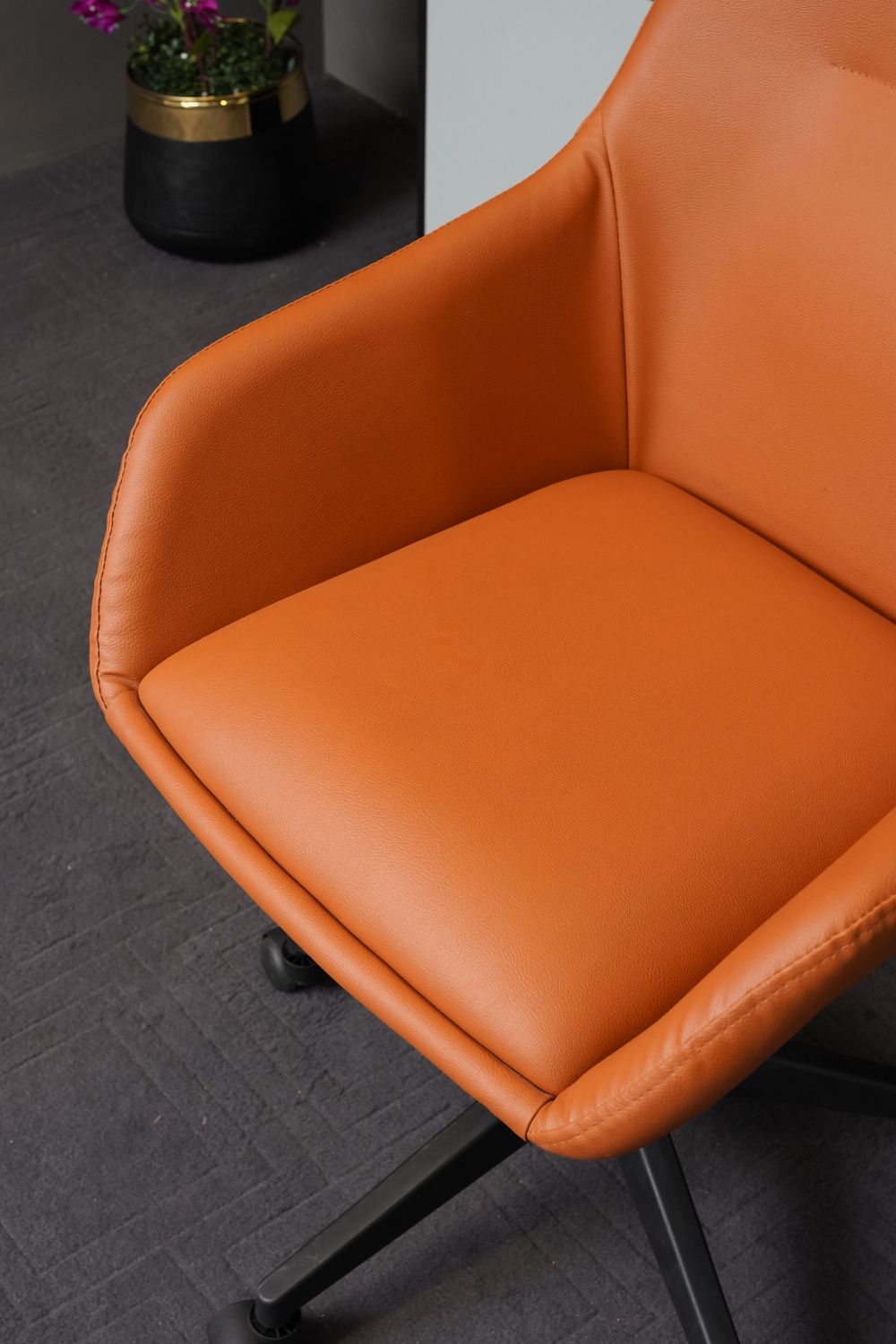 Jasper Cognac Leatherette Executive Chair