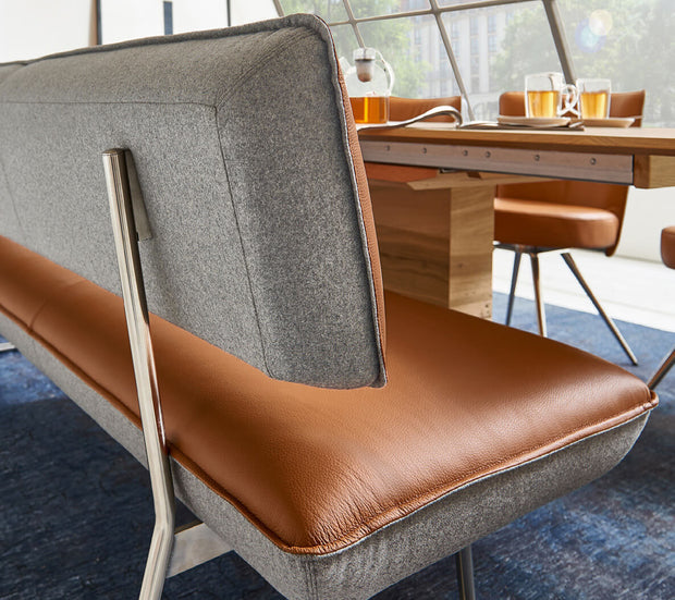 Cloud Grey Modern Banquette Bench