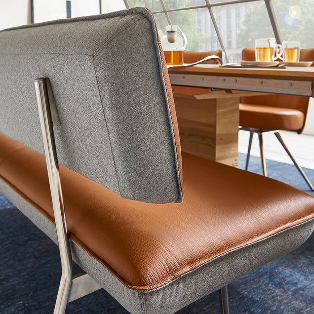 Cloud Grey Modern Banquette Bench