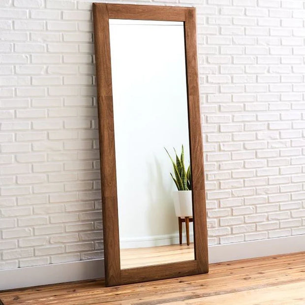 Three-Panel Wood Frame Mirror
