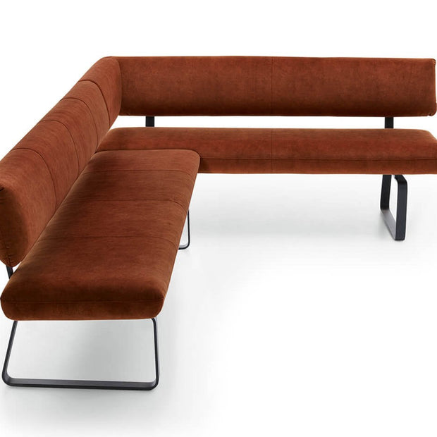Brick Leatherette Corner Bench