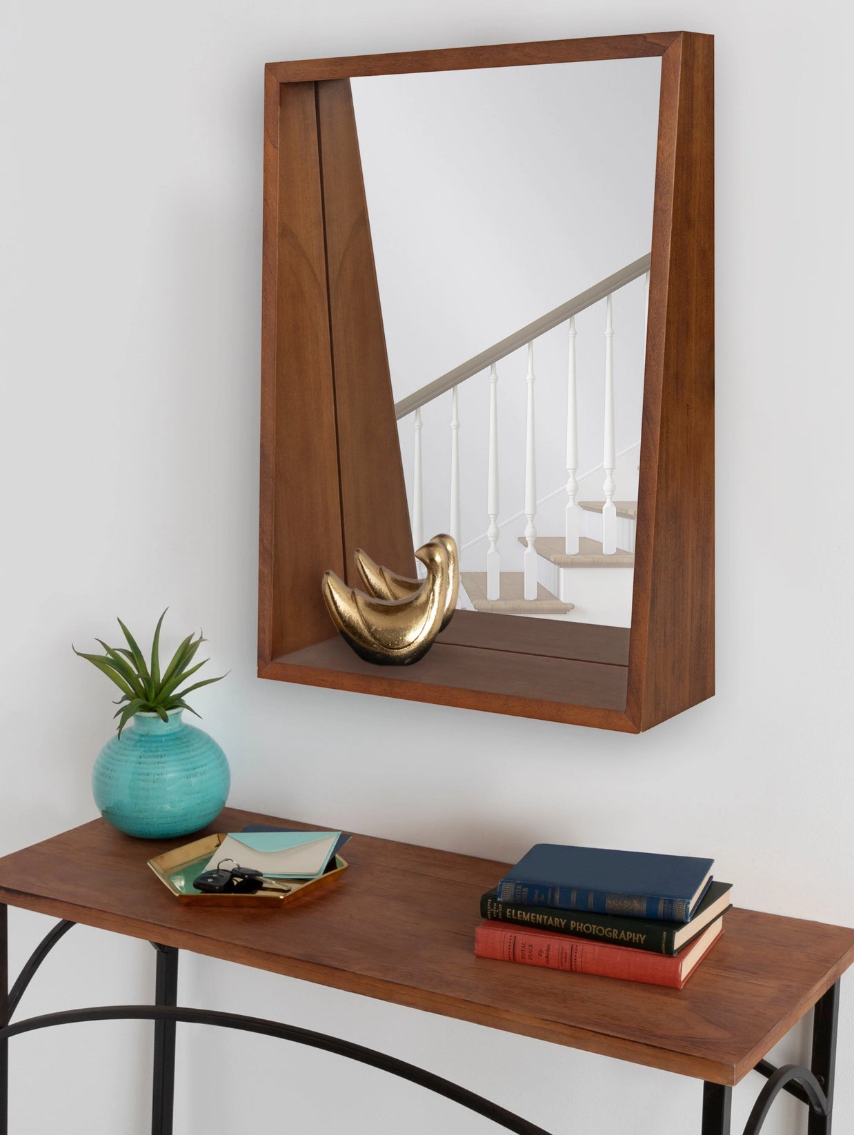 Walnut Arch Standing Mirror