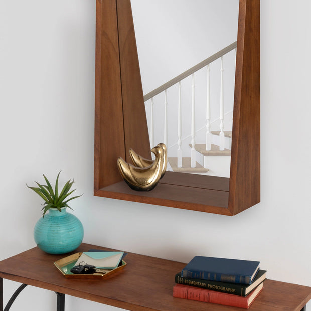 Walnut Arch Standing Mirror