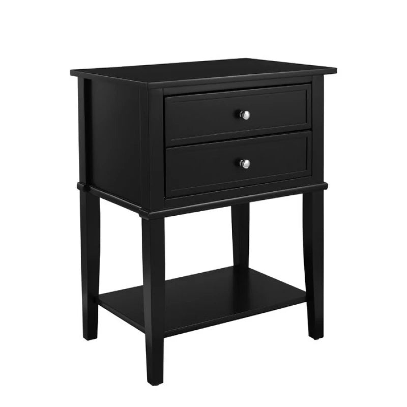 Noir Dual Drawer Nightstand