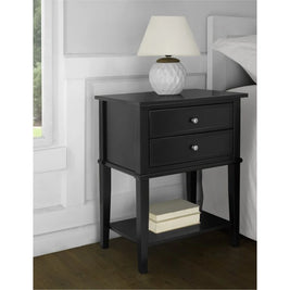 Noir Dual Drawer Nightstand