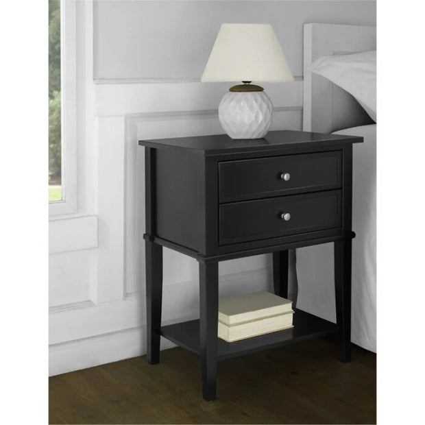 Noir Dual Drawer Nightstand