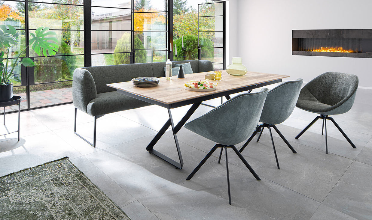 Slate Armrest Dining Lounge Bench